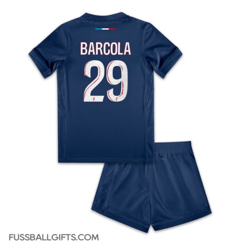 Paris Saint-Germain Bradley Barcola #29 Fußballbekleidung Heimtrikot Kinder 2024-25 Kurzarm (+ kurze hosen)